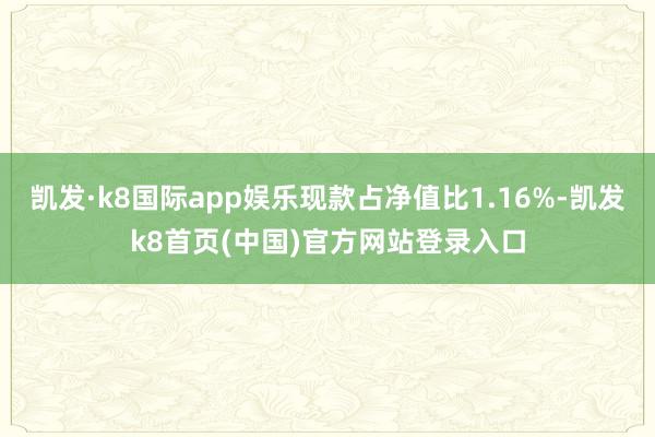 凯发·k8国际app娱乐现款占净值比1.16%-凯发k8首页(中国)官方网站登录入口