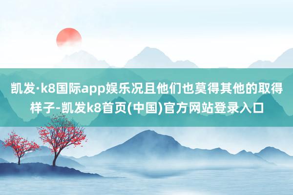 凯发·k8国际app娱乐况且他们也莫得其他的取得样子-凯发k8首页(中国)官方网站登录入口