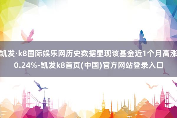 凯发·k8国际娱乐网历史数据显现该基金近1个月高涨0.24%-凯发k8首页(中国)官方网站登录入口