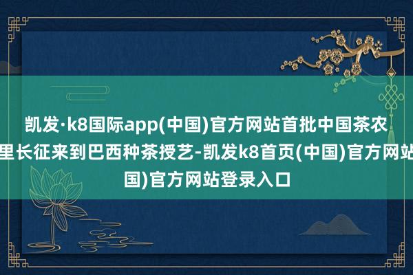 凯发·k8国际app(中国)官方网站首批中国茶农就跳跃万里长征来到巴西种茶授艺-凯发k8首页(中国)官方网站登录入口