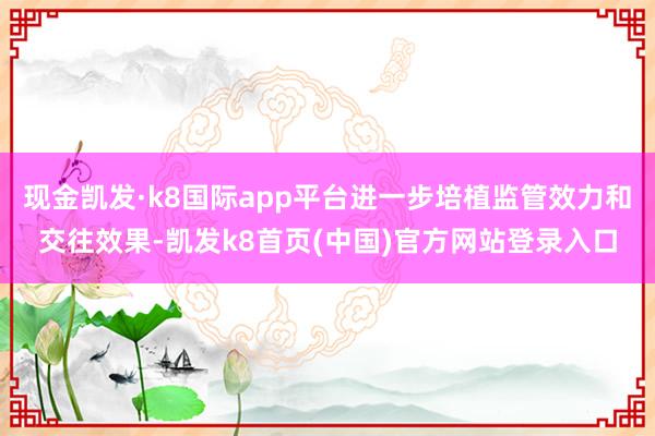 现金凯发·k8国际app平台进一步培植监管效力和交往效果-凯发k8首页(中国)官方网站登录入口