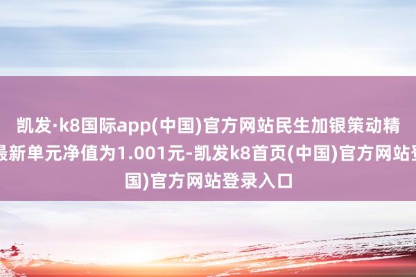 凯发·k8国际app(中国)官方网站民生加银策动精选夹杂最新单元净值为1.001元-凯发k8首页(中国)官方网站登录入口